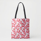 Tote Bag Hibiscus Rouge, Fleurs Rouges, Motif De Fleurs (Devant)