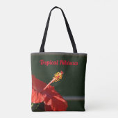 Tote Bag Hibiscus Rouge tropical Fleur Dramatique Noir (Dos)