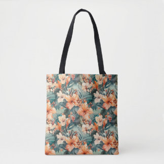 Tote Bag Hibiscus tropicaux audacieux Grande épaule Fourre-