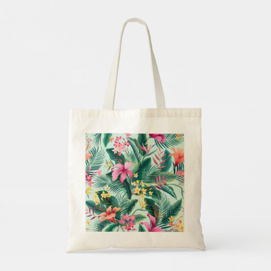 Tote Bag Hibiscus tropicaux : Motif Floral sans joint (Dos)