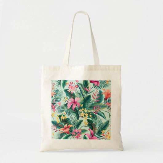 Tote Bag Hibiscus tropicaux : Motif Floral sans joint (Devant)