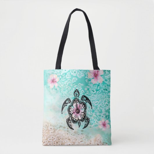 Tote Bag Hibiscus Turtle (Devant)
