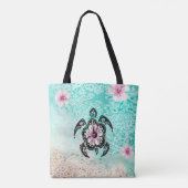 Tote Bag Hibiscus Turtle (Dos)