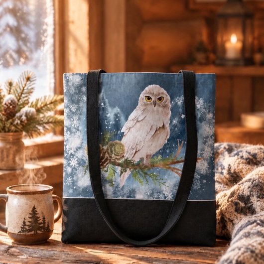 Tote Bag Hibou blanc