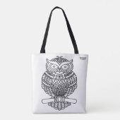 Tote Bag Hibou (blanc) - Totalité (Dos)