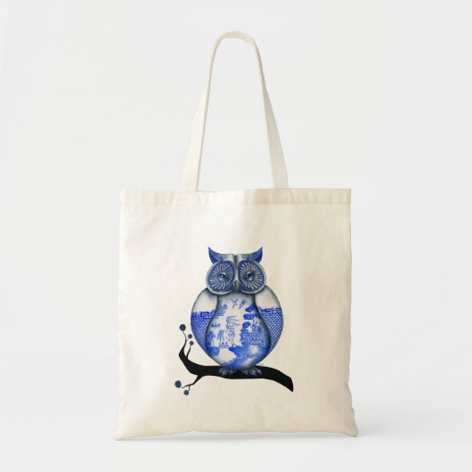 Tote Bag Hibou bleu de saule (Devant)