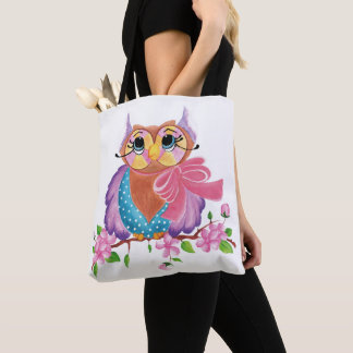 Tote Bag Hibou coloré