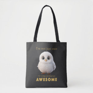 Tote Bag Hibou Concentré Awesome mignon adorable Citation d