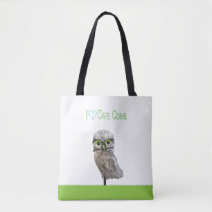 Tote Bag Hibou creusant de corail de cap