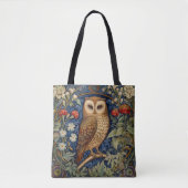 Tote Bag Hibou dans le jardin style William Morris (Devant)