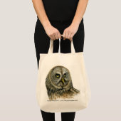 Tote Bag Hibou de grand gris (Devant (produit))
