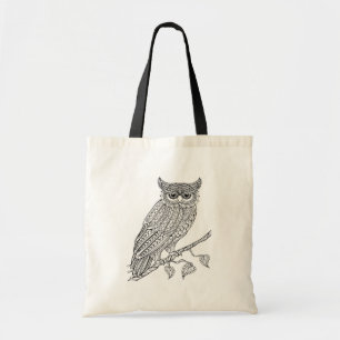 Tote Bag Hibou magique inspiré se reposant sur la branche