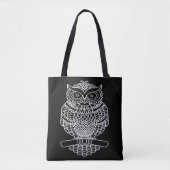 Tote Bag Hibou (noir) - Totalité (Devant)