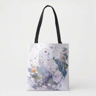Tote Bag Hibou Portrait animal Peinture de la faune Forêt f