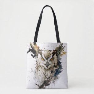 Tote Bag Hibou Portrait animal Peinture de la faune Forêt f