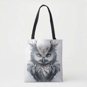 Tote Bag Hibou Portrait Animal Peinture Faune Extérieur Art