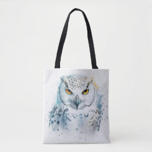 Tote Bag Hibou Portrait Animal Peinture Faune Extérieur Art