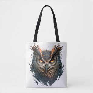Tote Bag Hibou Portrait Animal Peinture Faune Extérieur Art