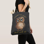 Tote Bag Hibou têtu Devoir Avec Il Mignonne adorable Drôle (De près)