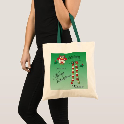 Tote Bag Hibou Vous Souhaite Un Joyeux Noël (Devant (produit))