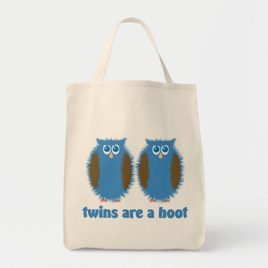 Tote Bag Hiboux jumeaux bleus (Devant)