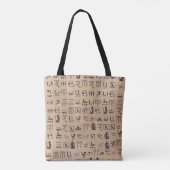 Tote Bag Hiéroglyphes égyptiens anciens Art sur parchemin (Dos)