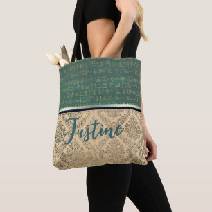 Tote Bag Hiéroglyphes égyptiens Chic Damask