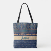 Tote Bag Hiéroglyphes égyptiens Lotus Scarab Personnalisés (Dos)