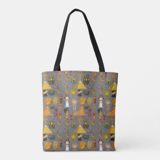 Tote Bag Hiéroglyphique égyptien ancien -Pharaon Motif (Dos)