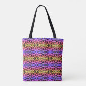 Tote Bag High Tech Sci-Fi Néon Violet Jaune Rose (Dos)