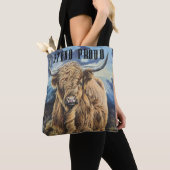 Tote Bag Highland Bull fourre-tout (De près)
