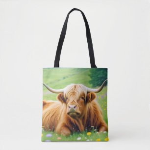 Tote Bag Highland Cow Animal Nature Animale Affection Faune