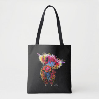 Tote Bag HiGHLaND CoW PRiNT SCoTTiSH ' BLooM ' BY SHiRLeY M