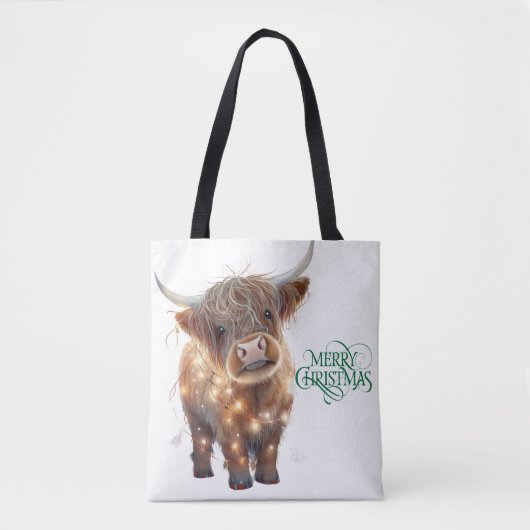 Tote Bag highland cow xmas Tote (Devant)