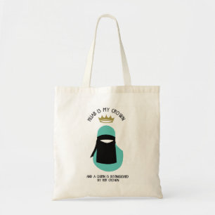 Tote Bag Hijab est ma couronne - NIQAB - AQU - SANS VISAGE