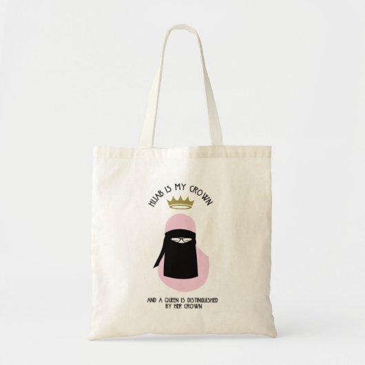 Tote Bag Hijab est ma couronne - NIQAB - PIN - VERRES (Devant)