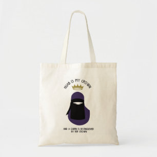 Tote Bag Hijab est ma couronne - NIQAB - PUR