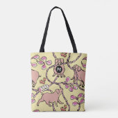Tote Bag Hilarié chinois porc année Monogramme Jaune Fourre (Dos)