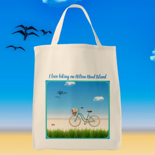 Tote Bag Hilton Head Island SC beach bike
