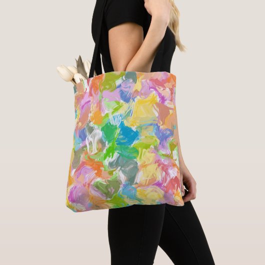 Tote Bag Hip Colorful Vibrant Summer Paint SplatMotif (De près)