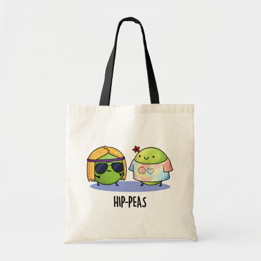 Tote Bag Hip-Peas drôle Hippie Peas Pun (Devant)