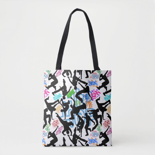 Tote Bag HipHop 50. Motif de danse (Devant)