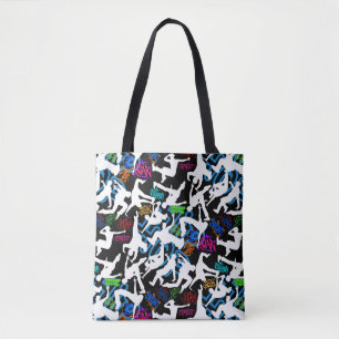 Tote Bag HipHop Dance Motif.w Black BG