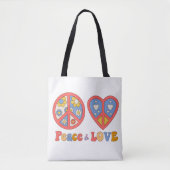 TOTE BAG HIPPIE DE PAIX ET D'AMOUR FOURRE-TOUT (Devant)