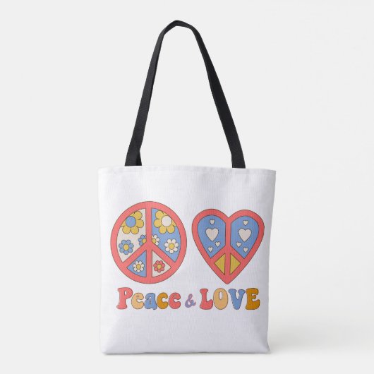 TOTE BAG HIPPIE DE PAIX ET D'AMOUR FOURRE-TOUT (Dos)