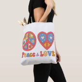 TOTE BAG HIPPIE DE PAIX ET D'AMOUR FOURRE-TOUT (De près)