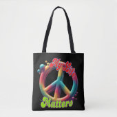 Tote Bag Hippie Love Peace Life Matters Custom  (Devant)