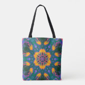 Tote Bag Hippie psychédélique orange et violet (Dos)