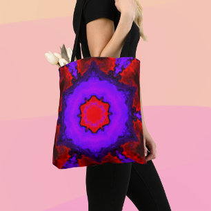Tote Bag Hippie psychédélique violet et rouge