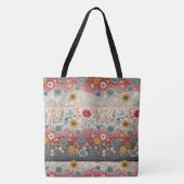 Tote Bag Hippie rétro : Patchwork Garden Fourre-tout (Devant)